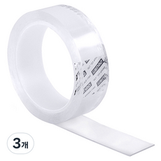 deLi 得力 透明黏著矽膠雙面防水膠帶 凝膠型 厚度 1mm x 30mm x 3m 33601, 透明, 3個