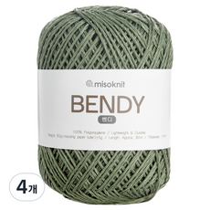 misoknit Bendy 編織線 50g, 09 鼠尾草綠, 4個