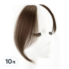 gelluna 顯臉小法式側邊瀏海接髮髮片 半假髮 HB-29, 4號 淺棕色, 10個