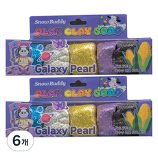 스노우버디 플레이 클레이솝 갤럭시펄 버블배스, 210g, 6개