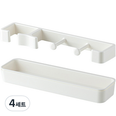 팡파티 현관 이지 우산꽂이, 4세트, 투명 + 아이보리