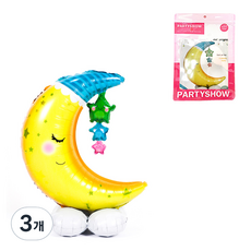 PARTYSHOW 立式月亮與星星鋁箔氣球, 3個, 混合色