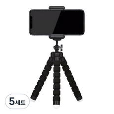 예담소 2세대 문어발 셀카봉 삼각대 + 홀더 세트, 블랙, 5세트
