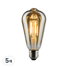예도 LED 에디슨 ST벌브 램프 3W B-ST64, 5개, 전구색