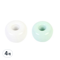 LIVING DUO 直立式陶瓷牙刷架, 白色+薄荷, 4個