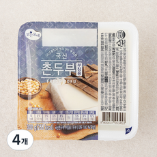 맑은물에 국산촌두부 부침용, 4개, 300g