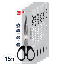 미소로 베이직 가위 2450, 블랙, 15개