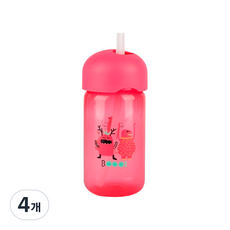 스와비넥스 부우 몬스터 빨대컵, 핑크, 4개, 340ml