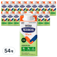 하이뮨 케어메이트 균형 당뇨식 저당, 200ml, 54개