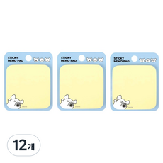 몰티즈 라운드 점착 메모지, 스카이블루, 12개, 40매