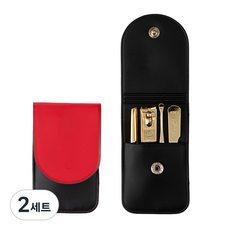 THREE SEVEN 便攜式 旅行用 指甲剪 4件組 TS-32XG, 2套, 鍍金 紅黑色