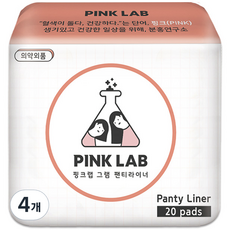 粉色 Lab Gram 內褲護墊衛生巾, 20入, 一般, 4個
