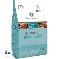 네츄럴코어 전연령 에코플러스6 유기농 70% 가수분해 건식사료, 소, 2kg, 4개