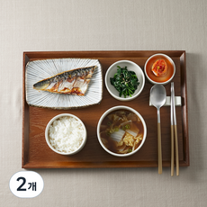코멧 홈 직사각 애쉬 플랫 트레이, 우드, 2개