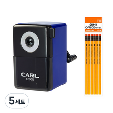 칼 투톤칼라 연필깎이 CP-90N + 동아연필 HB 6p 세트, 블루, 5세트