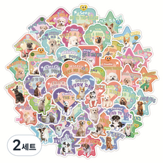 可愛動物日記裝飾花俏貼紙60款套組, 選項17, 2套