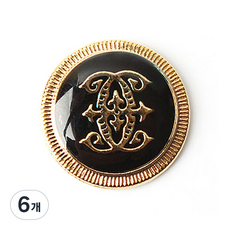 東和商場 男士西裝鈕扣 香奈兒 15mm, 黑金色, 6個