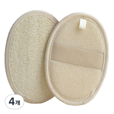 RIVER-GREEN Luffa簡易手持磨砂刷 大, 白色 + 米色, 4個, 1入