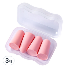 BELLHAPPY 防噪音睡眠耳塞 粉紅色, 3個, 4入