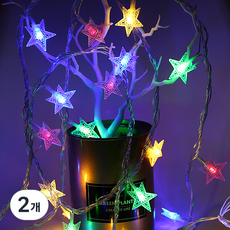 도매토피아 LED 별 가랜드 전구 20구 2.8m, 2개