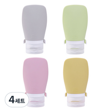 코살루 여행용 화장품 실리콘 공병 4종 x 60ml 세트, 4세트, 그린