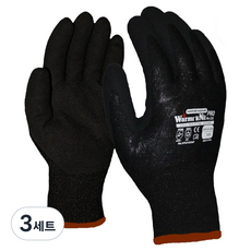HAND MAX Warmer Knit Pro 冬季防寒手套 智慧型手機觸控 防水塗層手套 雙手組 M, 黑色, 3套