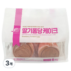 젤리젤리 딸기퐁당 케이크 6p, 3개, 300g