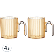 THE ZAKKA 基本款圓形手柄透明漱口杯 FREE, 4個, 金色