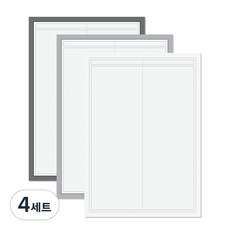 메이킷 모노 그리드 노트패드 B5, 화이트 + 그레이 + 다크그레이, 50매, 12개
