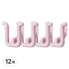 셀리빙 접착식 후크 슬리퍼 걸이, 핑크, 12개