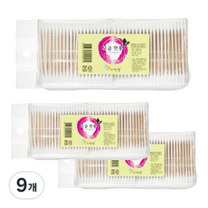 리빙웰 나무면봉, 400개입, 9개