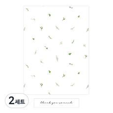 기프트 페이퍼백 내츄럴 리프 20p + 투명 땡큐소머치 스티커 20p, 혼합색상, 2세트