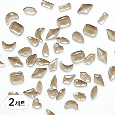 MEIBROWN 混合形狀美甲鑽, 水晶黑, 2個