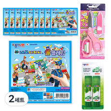 Jong Ie Nara 2000 方塊大叔 角色扮演摺紙 10p + 國譽 KOKUYO SAXA 附蓋剪刀 粉紅色 + Nara 膠水 15g x 2p 組, 2套, 6色