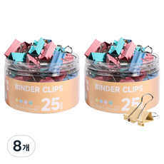 동아피엠에스 서류집게 더블클립 컬러혼합 25mm, 8개, 48개입, 중