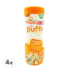 해피퍼프 유기농 곡물스낵 60g, 고구마 당근, 4개