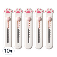 懶人貓咪開箱美工刀, 10個, 白色