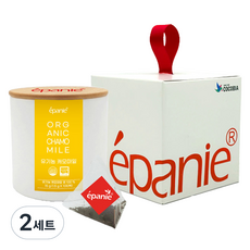 epanie 洋甘菊茶包+圓筒外盒+絲帶包裝盒組, 2組, 1.5克, 10個