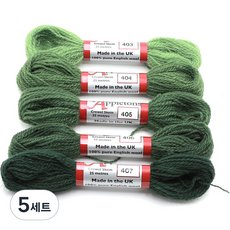 JoyJasu Appleton 羊毛繡線 5件組, 5套, 403, 404, 405, 406, 407