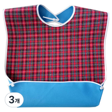 로시테라 성인용 방수 턱받이, 붉은색, 3개