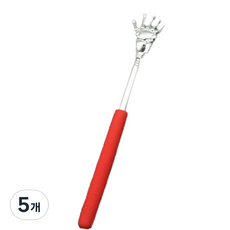 COOLATHOME 늘어나는 휴대용 길이조절 닭발 효자손, 레드, 5개