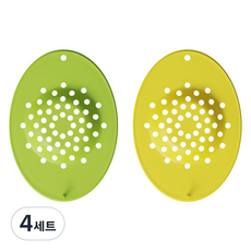 Lens Catch硬式隱眼洗手台防掉落矽膠墊, 綠色 + 黃色, 4組