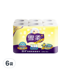 雪柔 金優質廚紙 Set HACCP食品級驗證 不含螢光劑 巧撕設計 120組, 6捲, 6袋