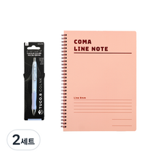 TUCO.B COLNK Dr. Grip 舒適自動鉛筆 隨機出貨 + Koma 橫線線圈筆記本 B5 粉紅色, 2套, 0.5mm