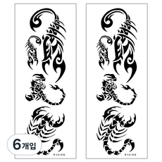 파티복닷컴 레터링 타투스티커, 6개, B-LD019