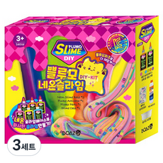 보아스린 쁠루모 DIY 네온 슬라임 세트 246071, 혼합색상, 3세트