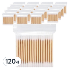 일회용 나무면봉, 120개, 100개입