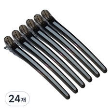 TENGER 美髮沙龍矽膠帶大號髮夾, 黑色, 24個