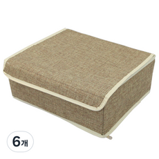 에이비엠코리아 린넨속옷정리함 13칸, 브라운, 6개