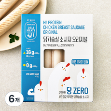 존쿡델리미트 하이프로틴 닭가슴살 소시지 오리지널 4개입, 240g, 6개